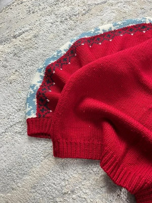 Vintage Quiksilver men’s Red White Crewneck Wool Sweater Size S – photo 7